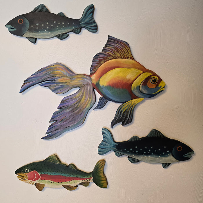FISH! - Blue Trout Wooden Wall Sculpture 13"