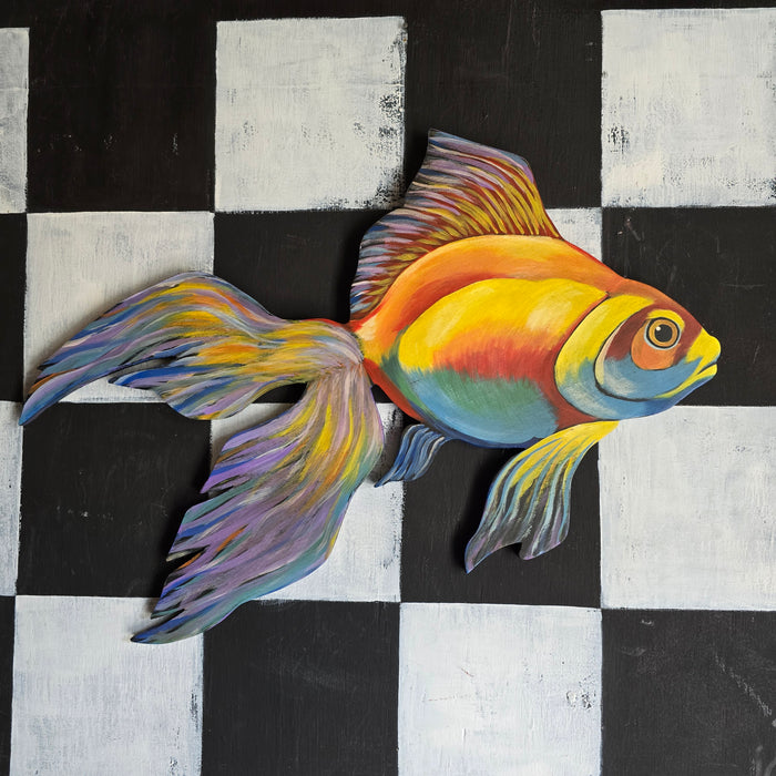 FISH! - Goldfish Wooden Wall Sculpture 21"