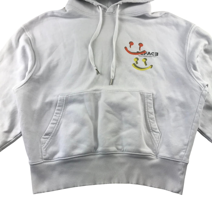 Forty adult S white jersey deface print hoodie