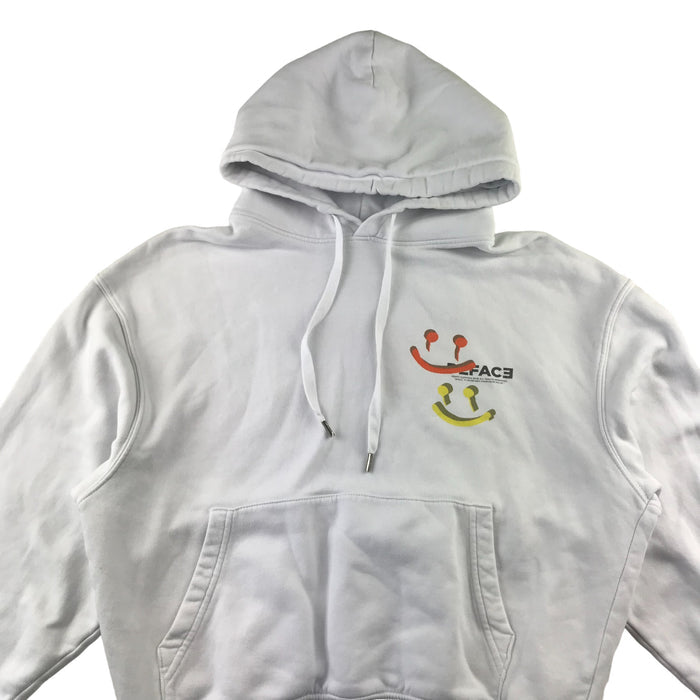 Forty adult S white jersey deface print hoodie