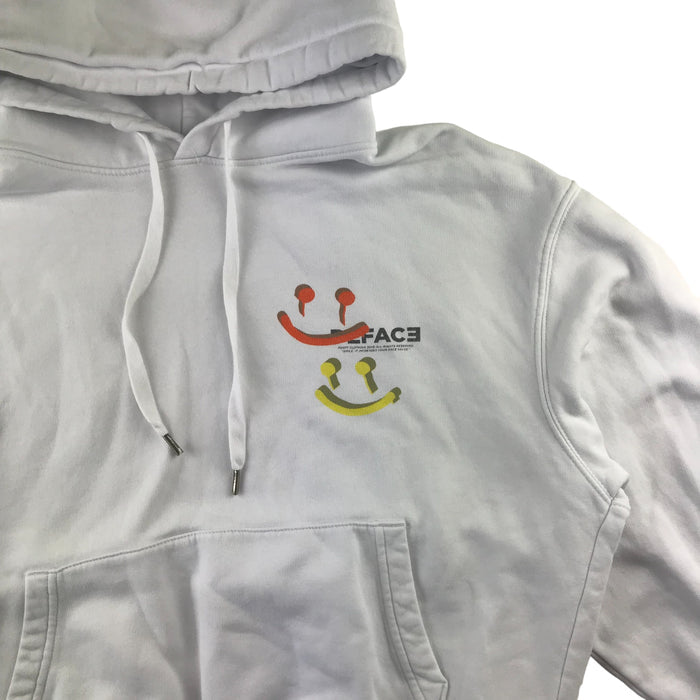 Forty adult S white jersey deface print hoodie