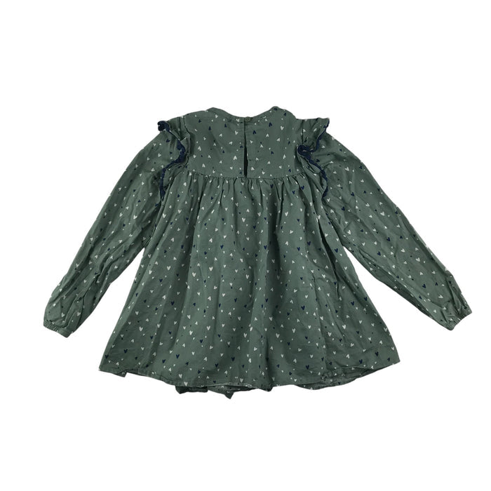French Connection 6-7 years khaki frilled heart blouse