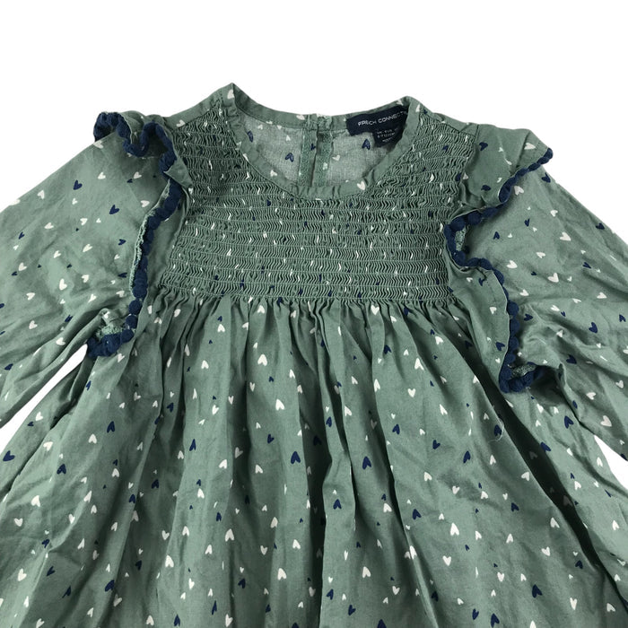 French Connection 6-7 years khaki frilled heart blouse