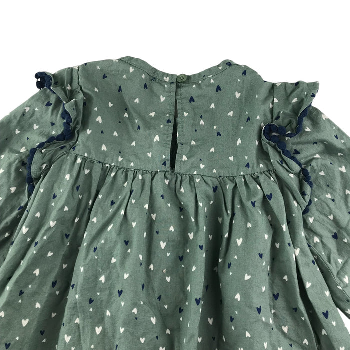 French Connection 6-7 years khaki frilled heart blouse