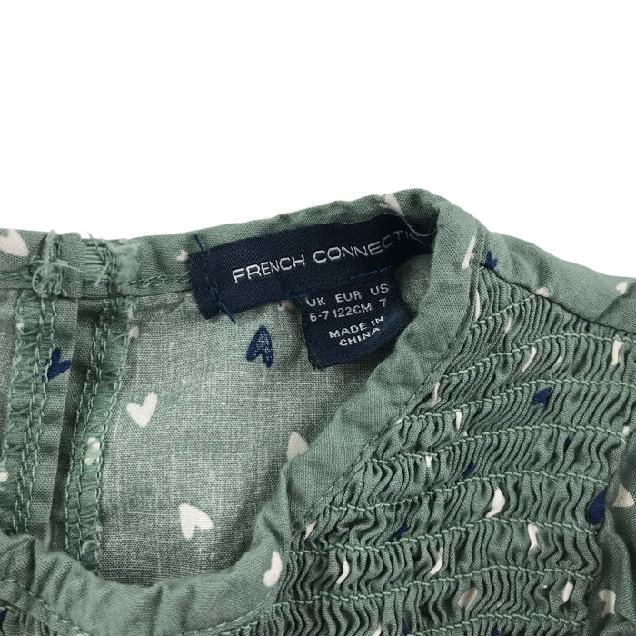 French Connection 6-7 years khaki frilled heart blouse