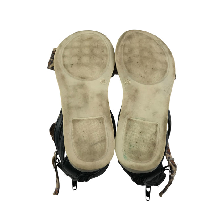 Fullstop size UK 12 (jr) brown animal strap sandals