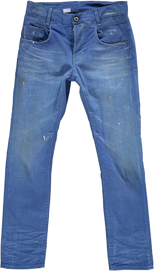 G-Star New Radar Slim Azure Blue Light Aged Jeans Made In Italy