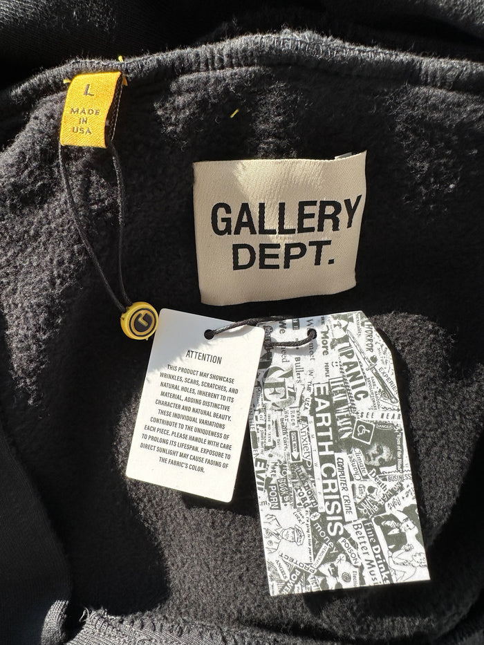 Gallery Dept. Black Gym Cut Off Sleeveless Hoodie