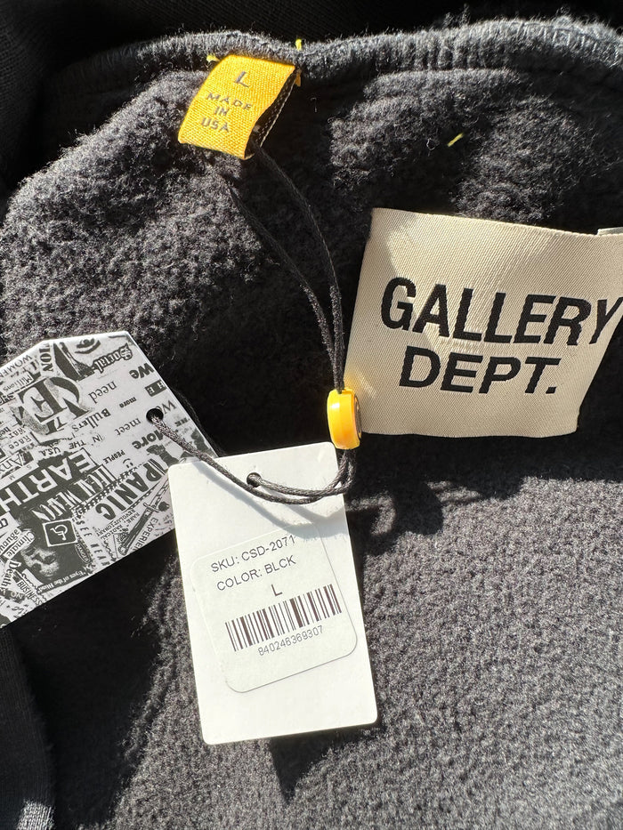 Gallery Dept. Black Gym Cut Off Sleeveless Hoodie