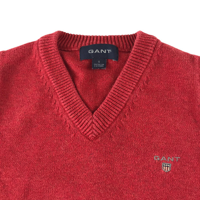 Gant 5-6 years red knitted cotton vest jumper