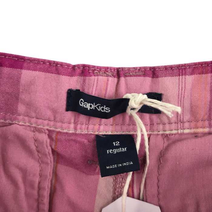 Gap 11-12 years pink checked cotton shorts