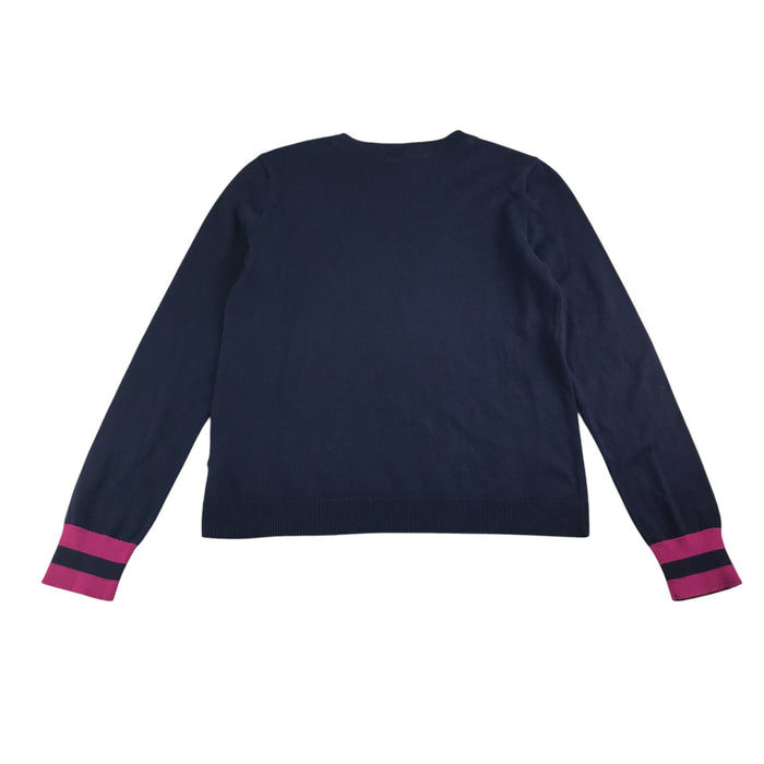 GAP 12-13 years navy pink sequin smiley face cotton jumper