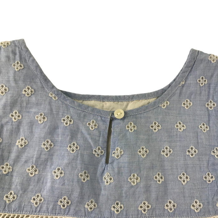 Gap 13-14 years blue embroidery floral top