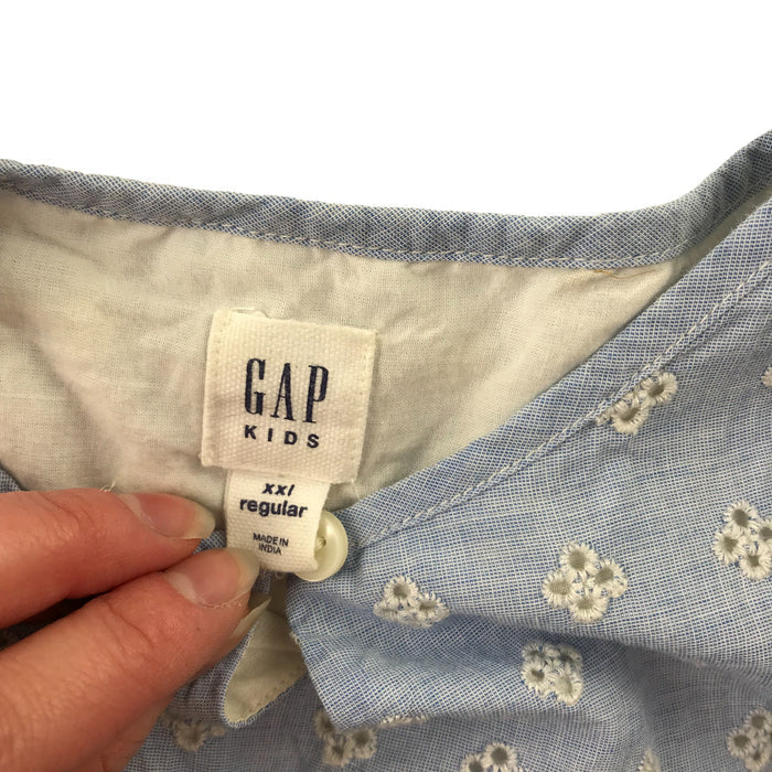 Gap 13-14 years blue embroidery floral top