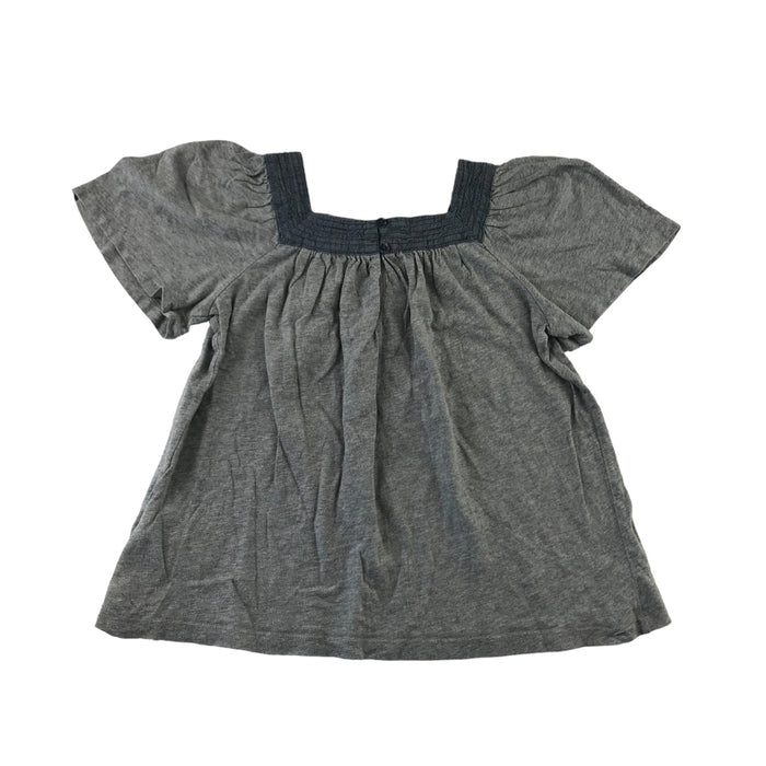 Gap 6-7 years grey florentine neckline blouse