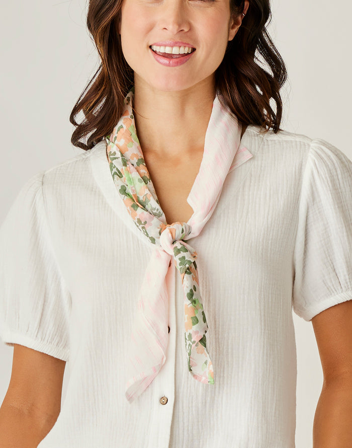 Gauze Bandana: Electric Coral Ikat - FINAL SALE