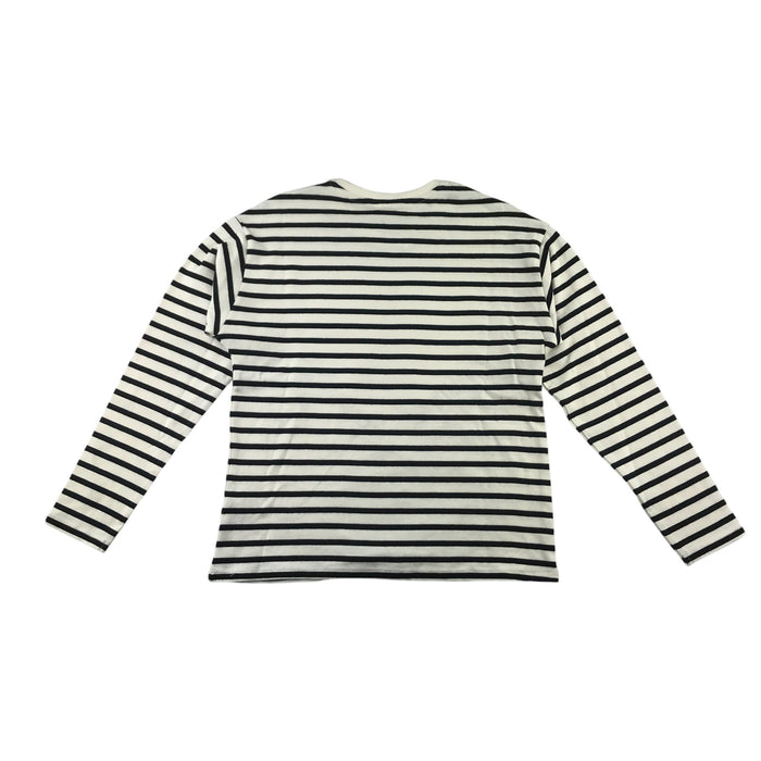 George 12-13 years white and black striped sequin heart cotton jumper