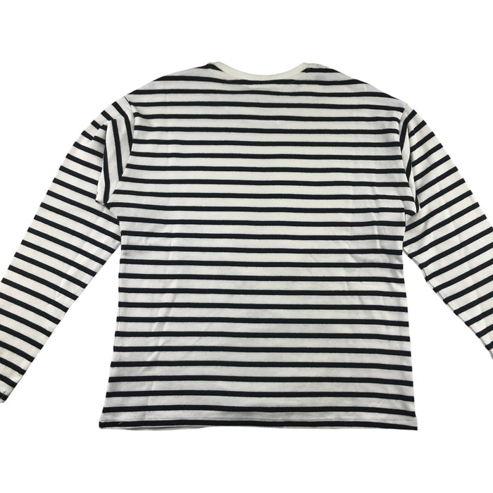 George 12-13 years white and black striped sequin heart cotton jumper