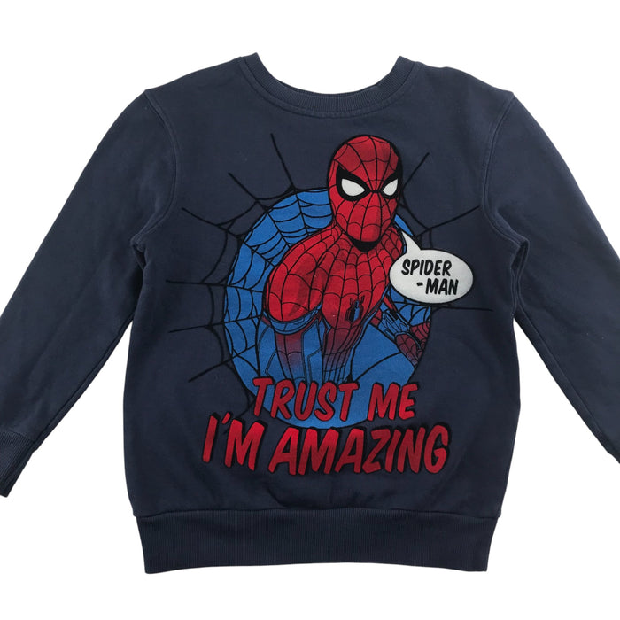 George 5-6 years navy blue spiderman cotton sweater