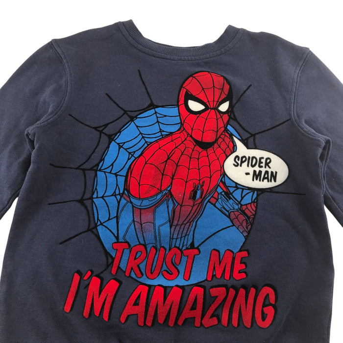 George 5-6 years navy blue spiderman cotton sweater