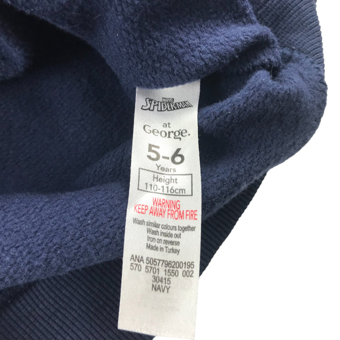 George 5-6 years navy blue spiderman cotton sweater
