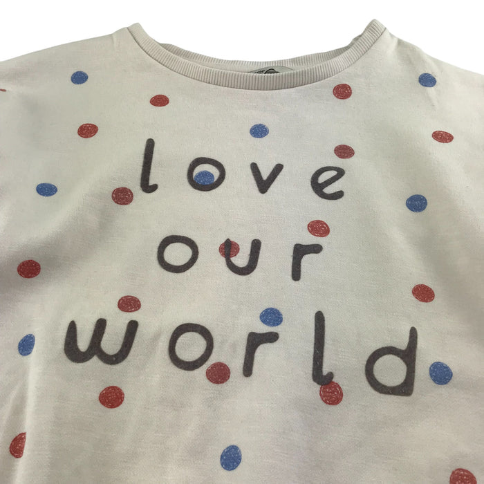 George 5-6 years white polka dot love our world sweater