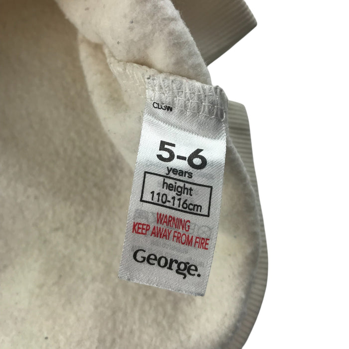 George 5-6 years white polka dot love our world sweater