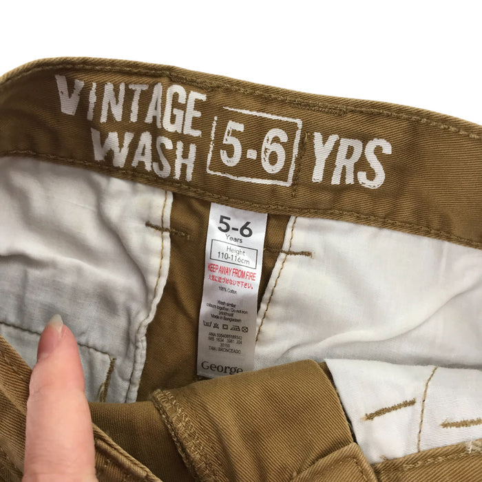George 5 years brown adjustable waist chino style cotton shorts