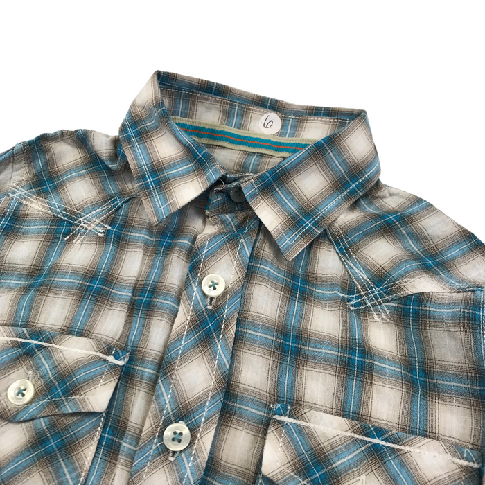 George 6 years brown and blue checked shirt