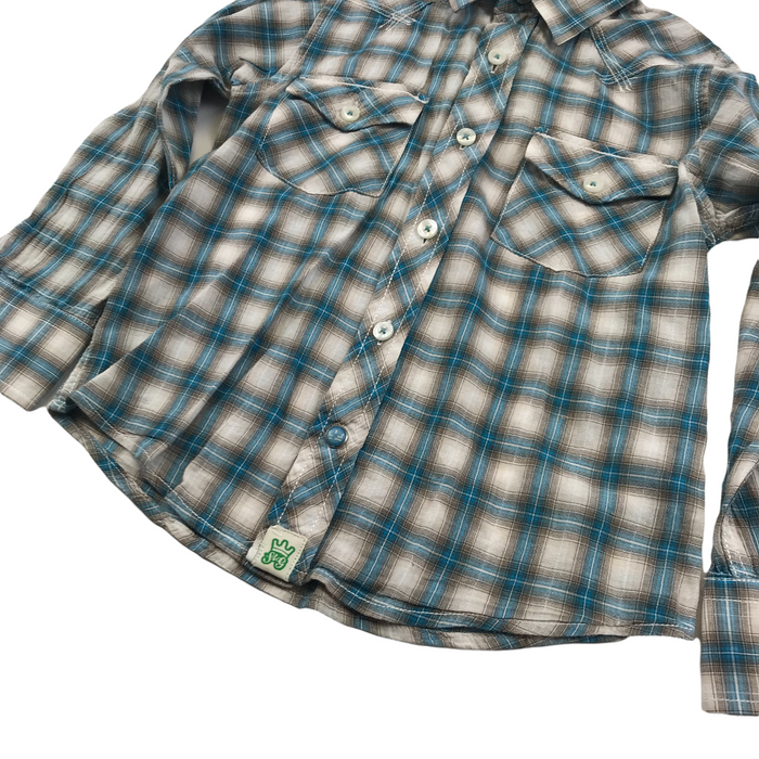 George 6 years brown and blue checked shirt