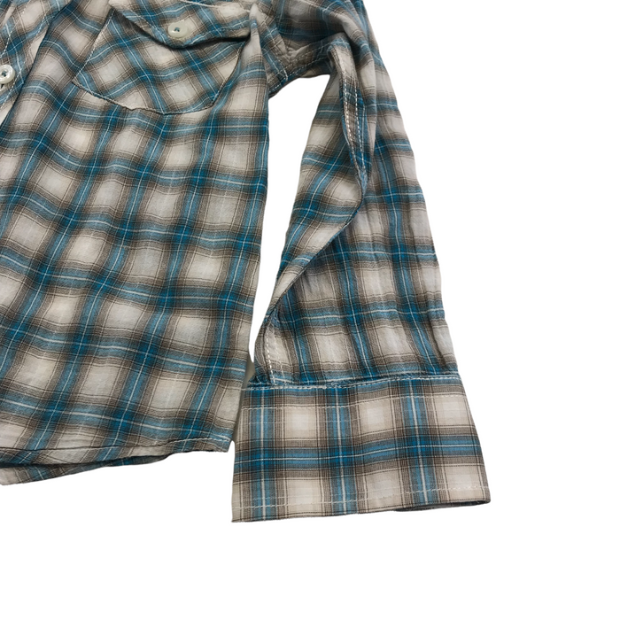 George 6 years brown and blue checked shirt