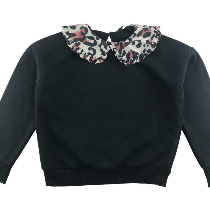 George 7-8 years black animal print collar sweater