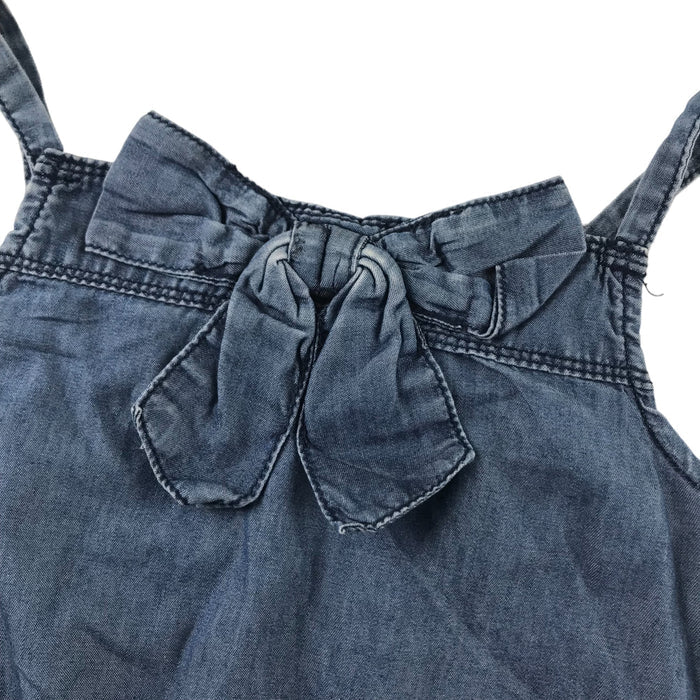 George 7-8 years blue denim bowtie playsuit