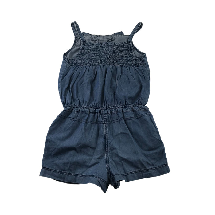 George 7-8 years blue denim bowtie playsuit