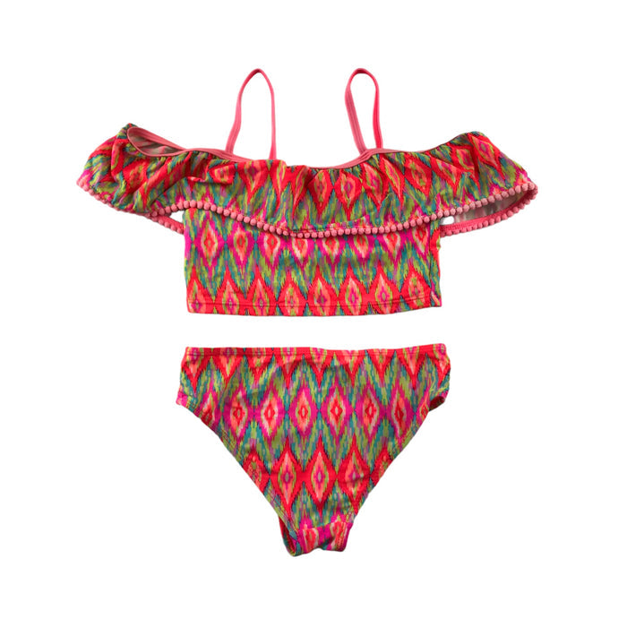 George 7-8 years orange multi-colour 2-piece swimsuit