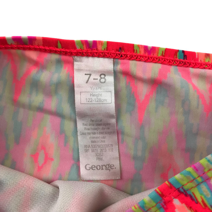 George 7-8 years orange multi-colour 2-piece swimsuit