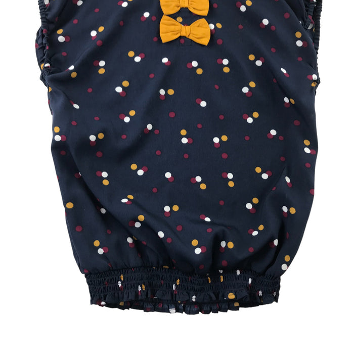 George 8-9 years navy multicoloured polka dot bow tie blouse