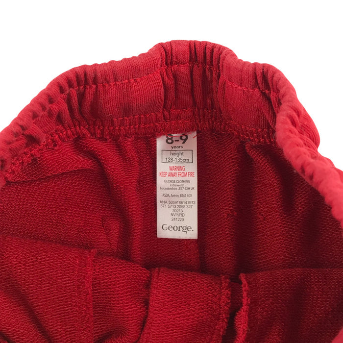 George 8-9 years red plain elasticated waist shorts