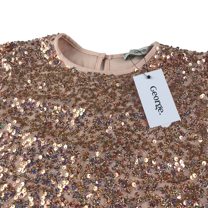 George 9-10 years golden sequin sparkly blouse