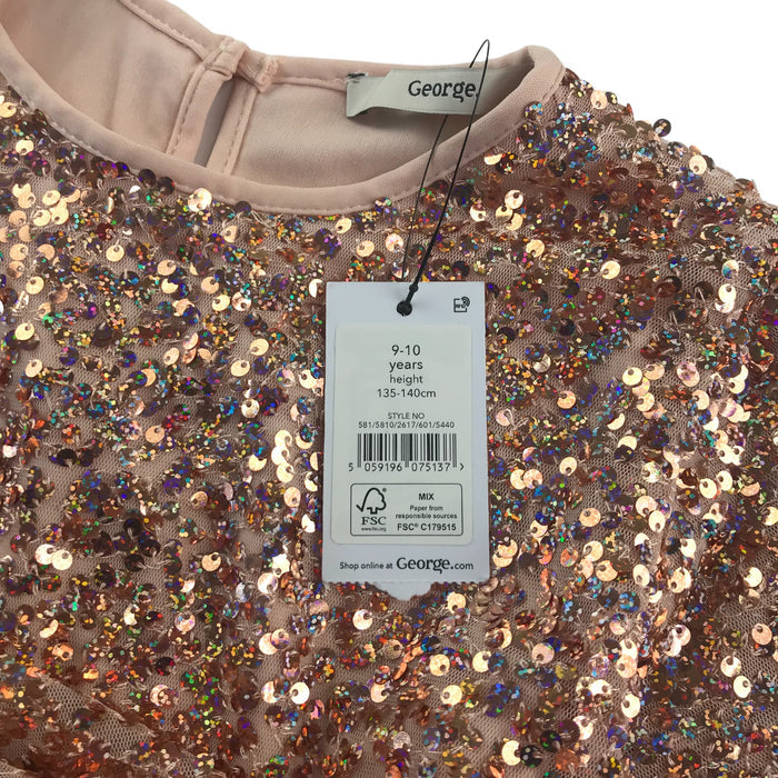 George 9-10 years golden sequin sparkly blouse