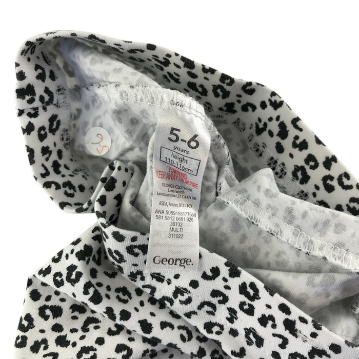 George leggings 5-6 years white and black animal print cropped
