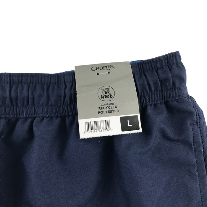 George men's L navy blue swim trunks