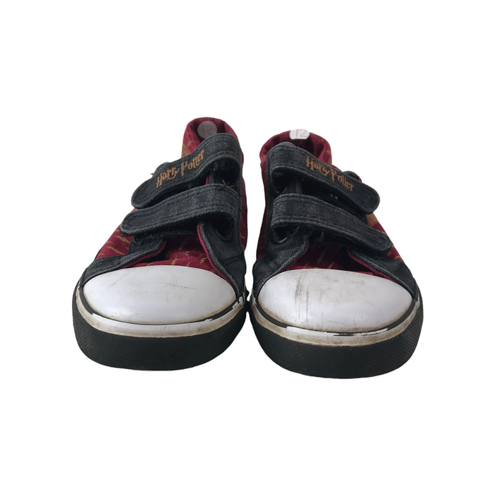 George size UK 12 (jr) Harry Potter burgundy canvas trainers