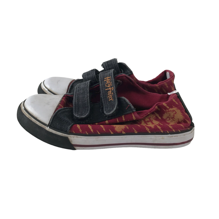 George size UK 12 (jr) Harry Potter burgundy canvas trainers