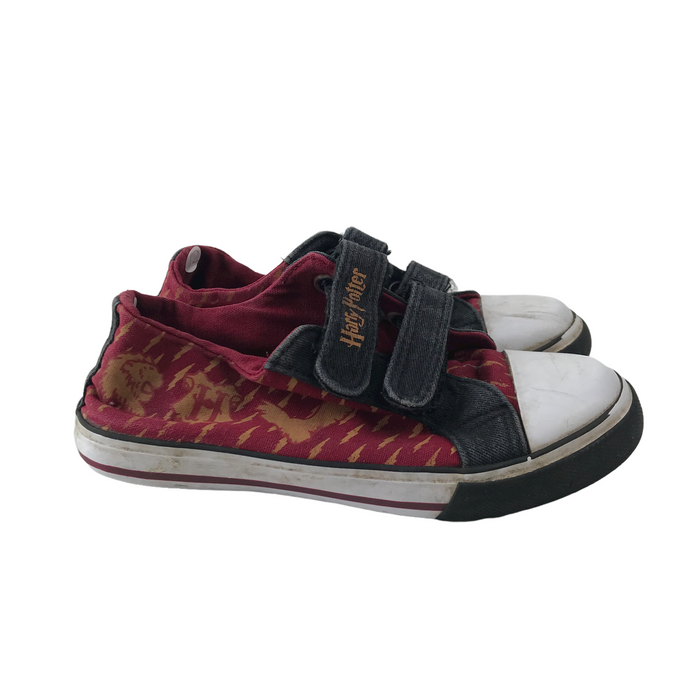 George size UK 12 (jr) Harry Potter burgundy canvas trainers