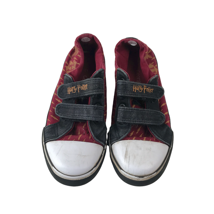 George size UK 12 (jr) Harry Potter burgundy canvas trainers