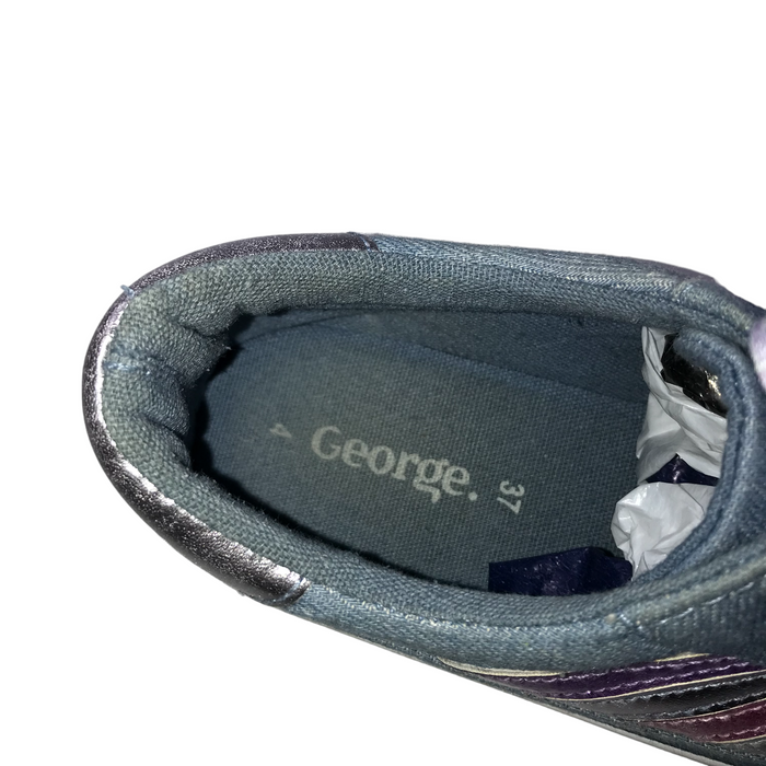 George size UK 4 denim canvas trainers