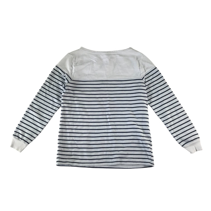 George women's S white with black striped sequin mikey mouse cotton sweater