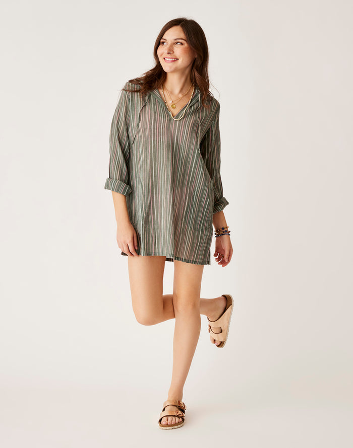 Gia Coverup: Cilantro Stripe - FINAL SALE