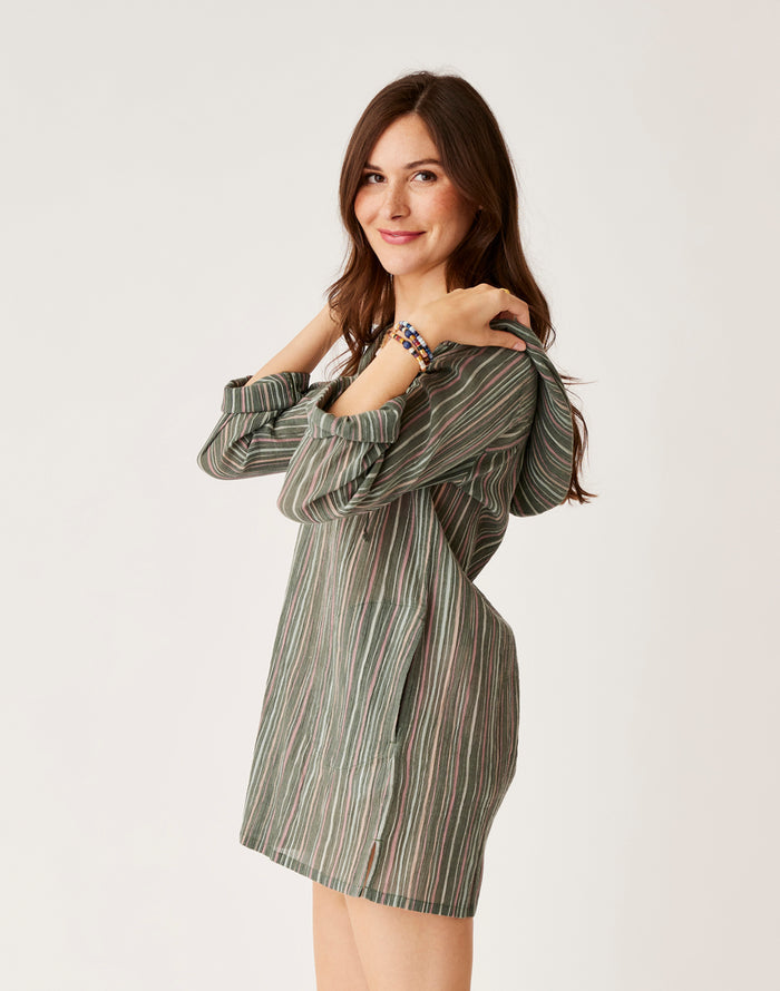 Gia Coverup: Cilantro Stripe - FINAL SALE